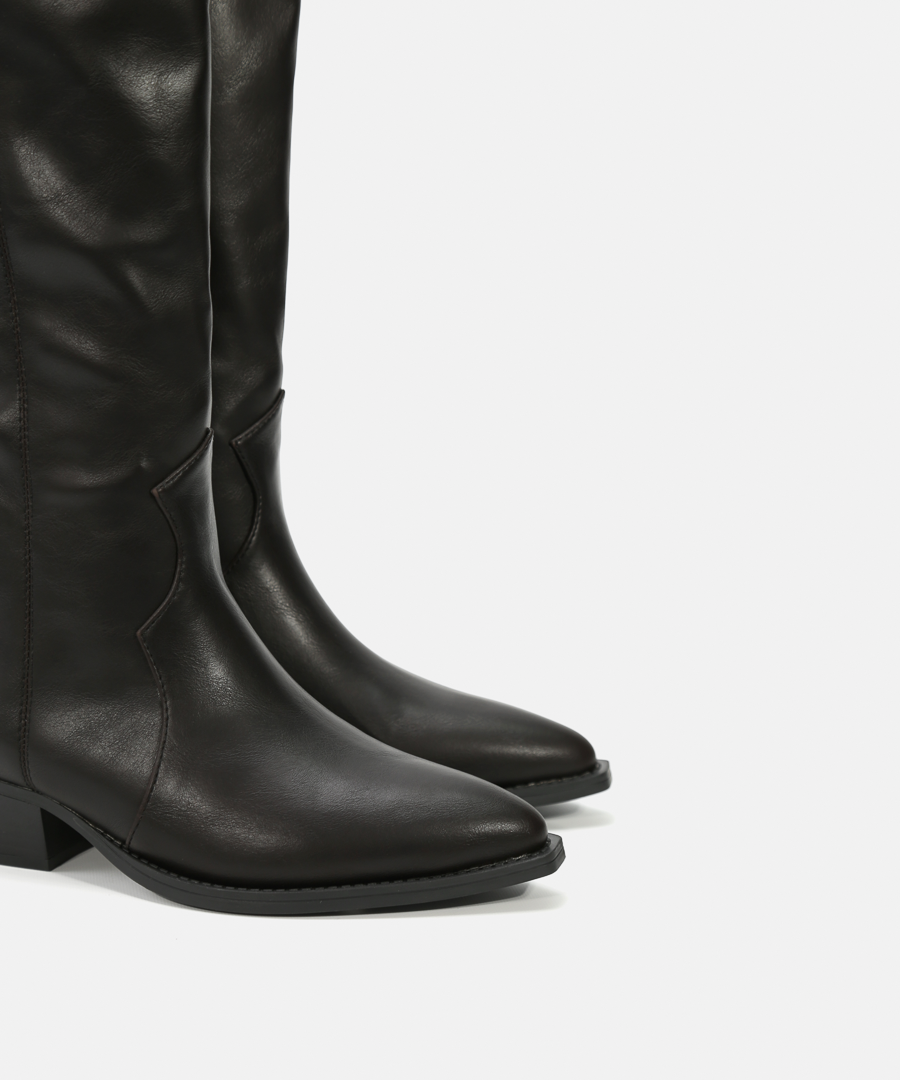 Botas cowboy salto cano alto image number null